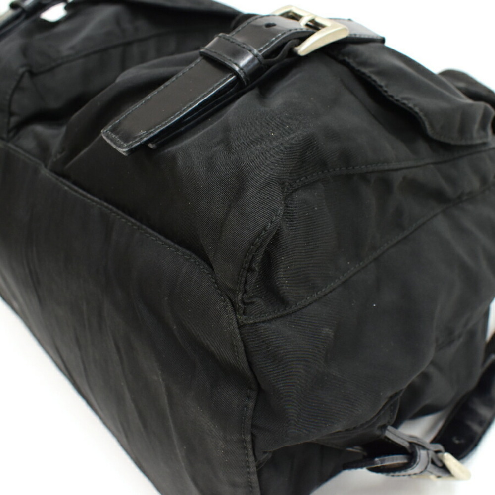 Prada Nylon Leather Backpack Rucksack Backpack Bl… - image 7